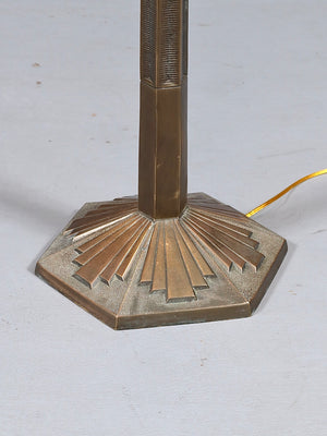 Antique Art Deco Patinated Brass Sunburst Floor Lamp, c.1960’s