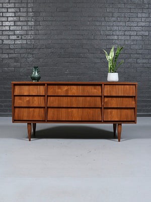 Mid Century Modern Walnut Dresser with Louvered Fronts, c.1960's
