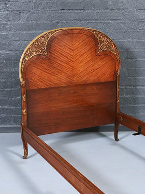 Vintage French Provincial Style Mahogany & Gilt Twin Bed Frame, c.1950’s
