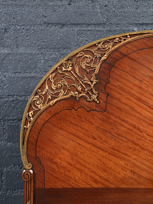 Vintage French Provincial Style Mahogany & Gilt Twin Bed Frame, c.1950’s