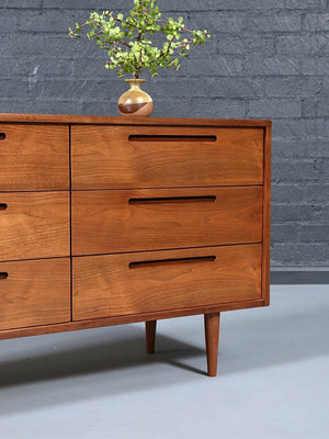 Mid Century Modern 6-Drawer Walnut Dresser, c.1960’s