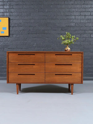 Mid Century Modern 6-Drawer Walnut Dresser, c.1960’s