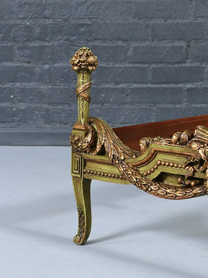 Vintage French Provincial Style Mahogany & Gilt Twin Bed Frame, c.1950’s