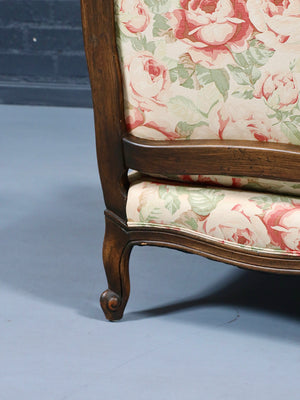Pair of Vintage French Louise XV Style Floral Upholstered Lounge Chairs, c.1960’s
