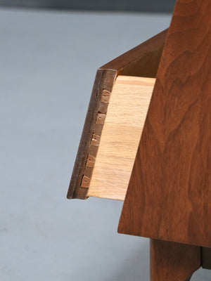 Pair of Mid Century Modern Walnut Night Stands w/ Bookcase by Kroehler, c.1950’s