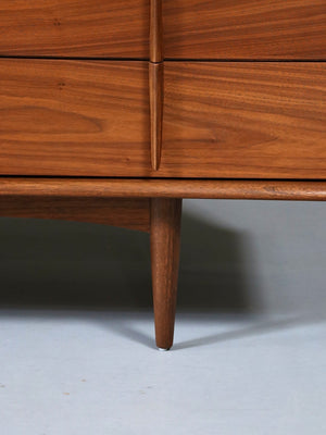 Mid Century Modern Sculpted Walnut Dresser by United Furniture, c.1950’s