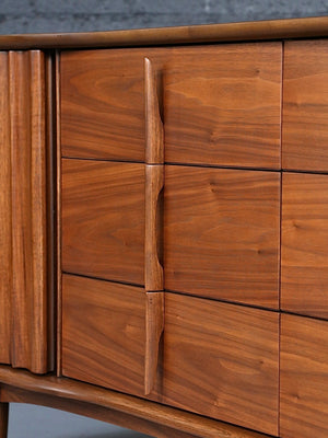 Mid Century Modern Sculpted Walnut Dresser by United Furniture, c.1950’s