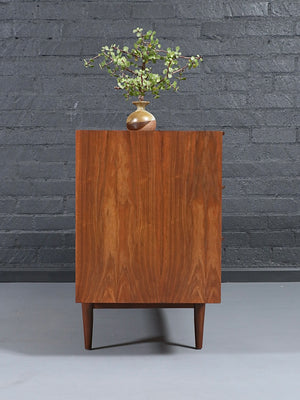 Mid Century Modern 9-Drawer Walnut w/  Cane Pulls, c.1960’s