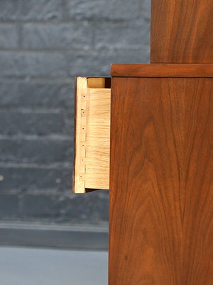 Mid-Century Modern Walnut Highboy Dresser by American of Martinsville, c.1960’s