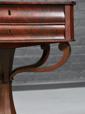 Antique American Empire Flame Mahogany End Table w/ Paw Feet, c.1900’s