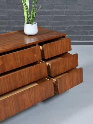 Mid Century Modern Walnut Dresser with Louvered Fronts, c.1960's