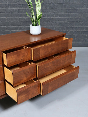 Mid Century Modern Walnut Dresser with Sculptural Fronts, c.1960's