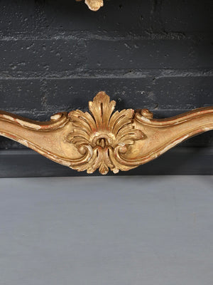 Pair of Italian Early 20th Century Carved Giltwood & Marble Console Tables, c.1920's