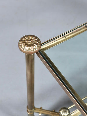 French Neoclassical Louis XVI Style Brass & Glass Coffee Table, c.1960’s