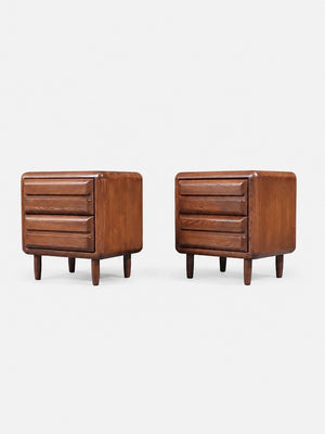 Pair of Mid Century Modern Rounded Night Stands, c.1970’s