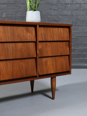 Mid Century Modern Walnut Dresser with Louvered Fronts, c.1960's