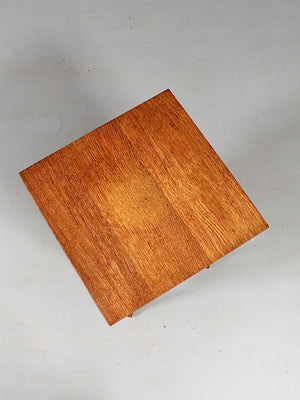 Arts & Crafts Carved Oak Side Table w: Magazine Rack, c.1950’s