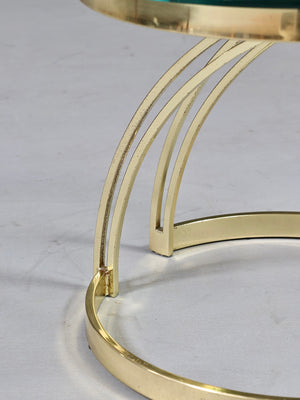 Vintage Postmodern Floating Brass & Glass Side Table, c.1970’s