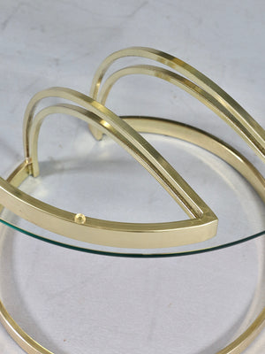 Vintage Postmodern Floating Brass & Glass Side Table, c.1970’s