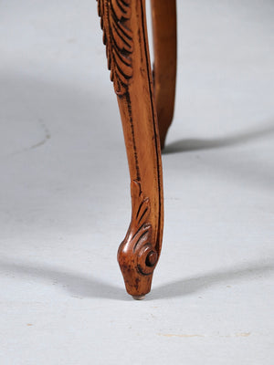 Italian Rococo Revival Marquetry Two-Tier Table w/ Carved Cherubs, c.1950’s