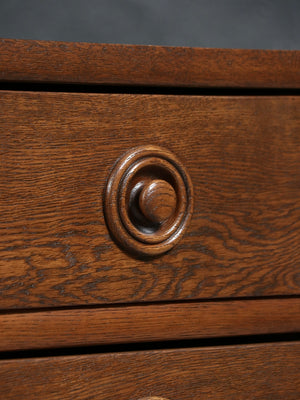 Vintage Streamline Moderne Oak Bookcase Credenza, c.1940's