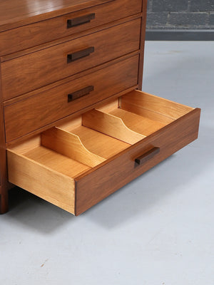 Mid Century Modern Walnut Dresser by Milling Road / Baker Furniture c.1960's