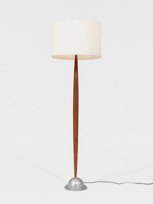 Mid-Century Modern Oak & Aluminum Floor Lamp, c.1960’s