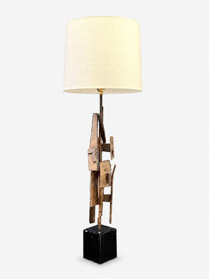 Richard Barr Brutalist Iron Table Lamp for Laurel, c.1960’s