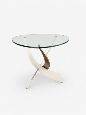 Post Modern Abstract Steel & Glass Side Table by Carl Muller, c.1980’s