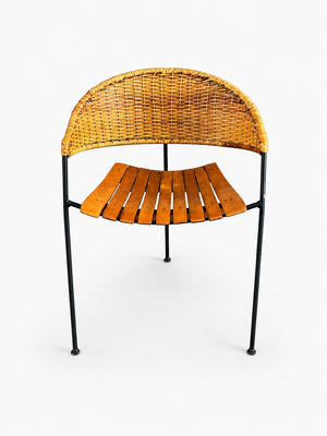 Mid-Century Modern Arthur Umanoff Cane Tri-Leg Chair, c.1950’s