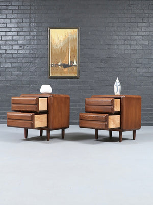 Pair of Mid Century Modern Rounded Night Stands, c.1970’s