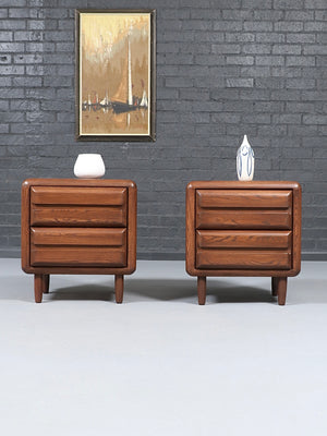 Pair of Mid Century Modern Rounded Night Stands, c.1970’s