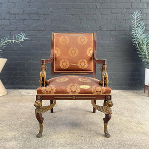 Antique Empire Neoclassical Wing Chair