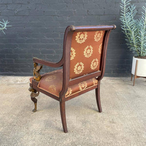 Antique Empire Neoclassical Wing Chair