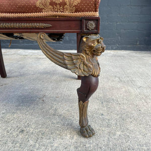 Antique Empire Neoclassical Wing Chair