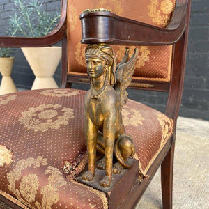 Antique Empire Neoclassical Wing Chair