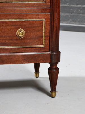 French Louis XVI Style Mahogany & Marble Commode Dresser, c.1950’s