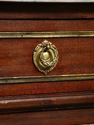 French Louis XVI Style Mahogany & Marble Commode Dresser, c.1950’s