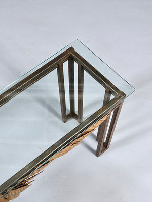French Neoclassical Style Gilt Leaf & Glass Console Table