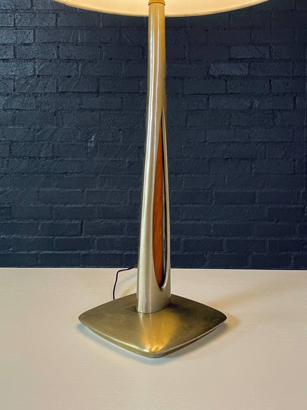Richard Barr Brass & Walnut Table Lamp for Laurel, c.1960’s