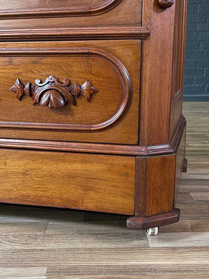 Antique American Walnut Marble Top Chest with Four Drawers, c.1900’s