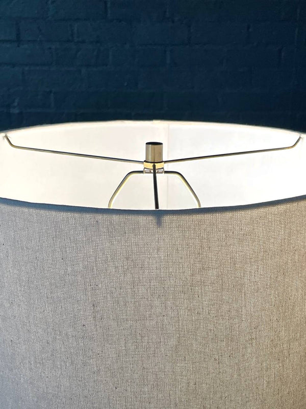 Mid-Century Sculpted Walnut Floor Lamp w/ Side Table, c.1960’s
