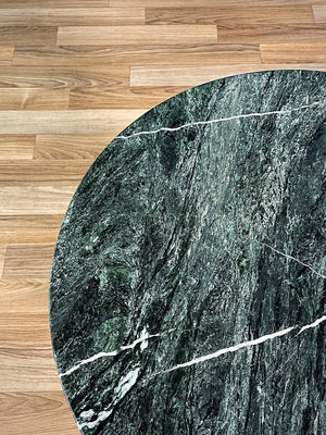 Vintage Post Modern Geometric Green & Salmon Marble Side Table, c.1980’s