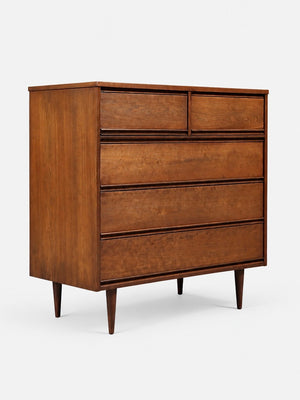 Mid-Century Modern Walnut Highboy Dresser by Dixie, c.1960’s