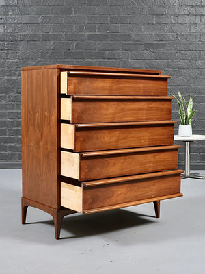 Mid-Century Modern “Rhythm” Walnut Highboy Dresser by Lane c.1960's