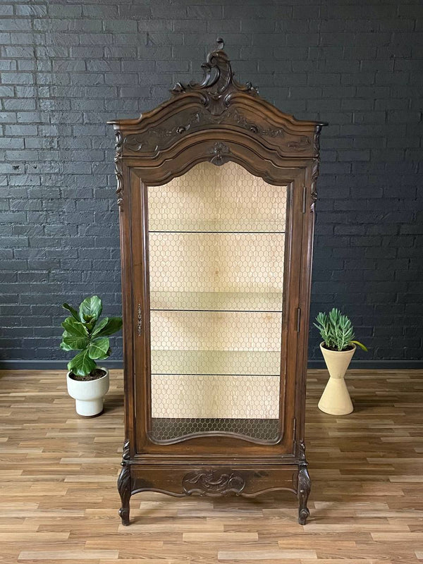 Antique French Louis XVI Armoire Display Shelf Cabinet, c.1940’s