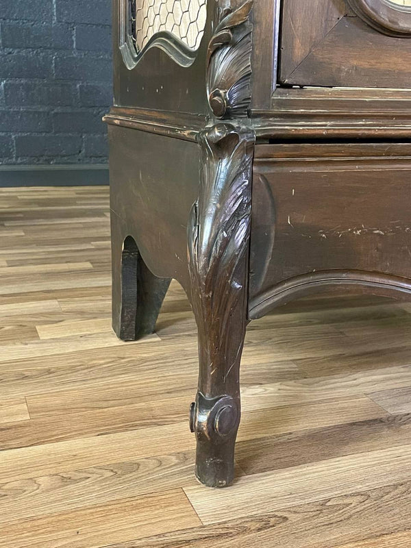 Antique French Louis XVI Armoire Display Shelf Cabinet, c.1940’s