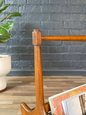 Mid-Century Modern Cane Magazine Rack