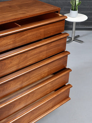 Mid-Century Modern “Rhythm” Walnut Highboy Dresser by Lane c.1960's