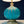Hollywood Regency Italian Murano Glass & Brass Table Lamp in Turquoise Bullicante, c.1960’s